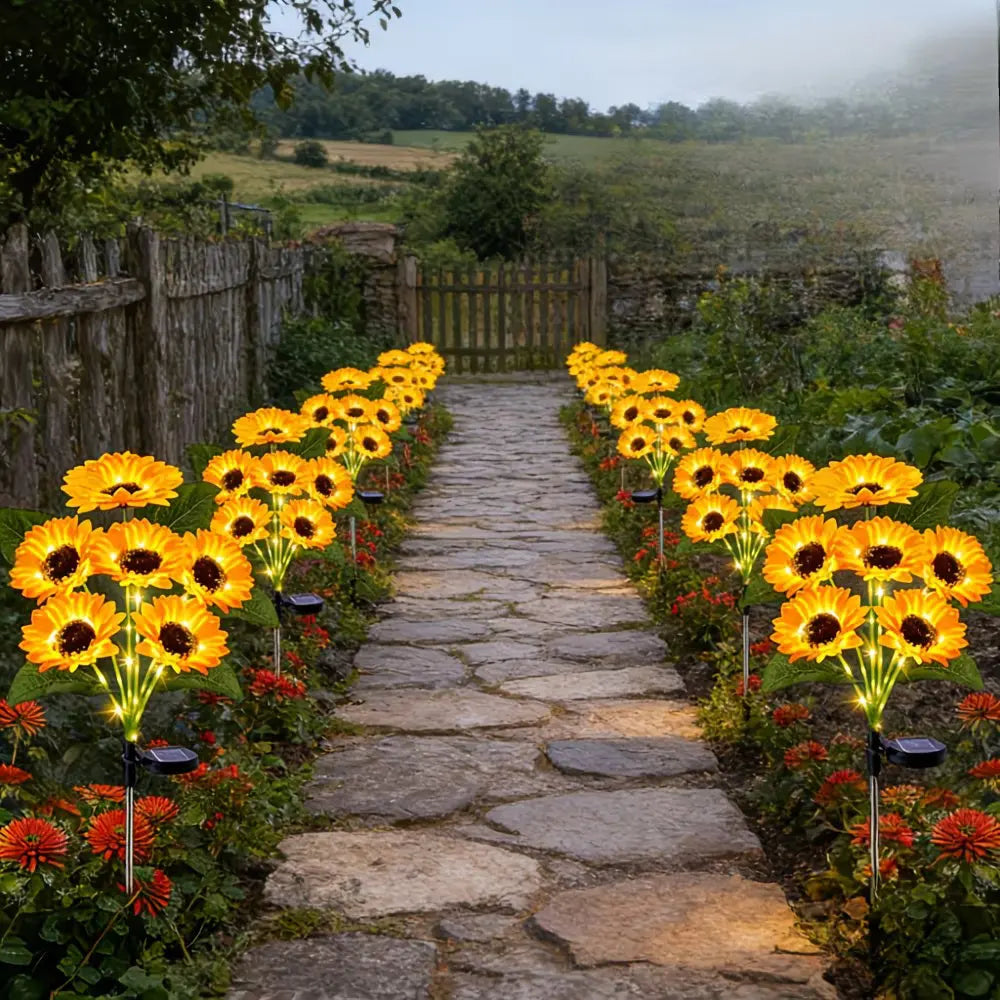 Solar Sunflower Garden Lights — Waterproof Outdoor Decor