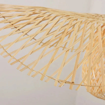 Handmade Bamboo Rattan Pendant Chandelier — Boho Vintage Ceiling Lamp