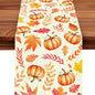 Fall Table Runner Printed Thanksgiving Maple Leaf Linen Runners, Seasonal Autumn Holiday Table Decor for Kitchen, Dining, Party