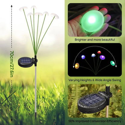 Solar Mushroom & Jellyfish Garden Lights — Dual Mode Outdoor Decor