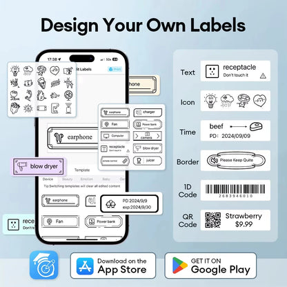 Portable Mini Bluetooth Label Printer — Inkless Self-Adhesive Thermal Sticker Maker