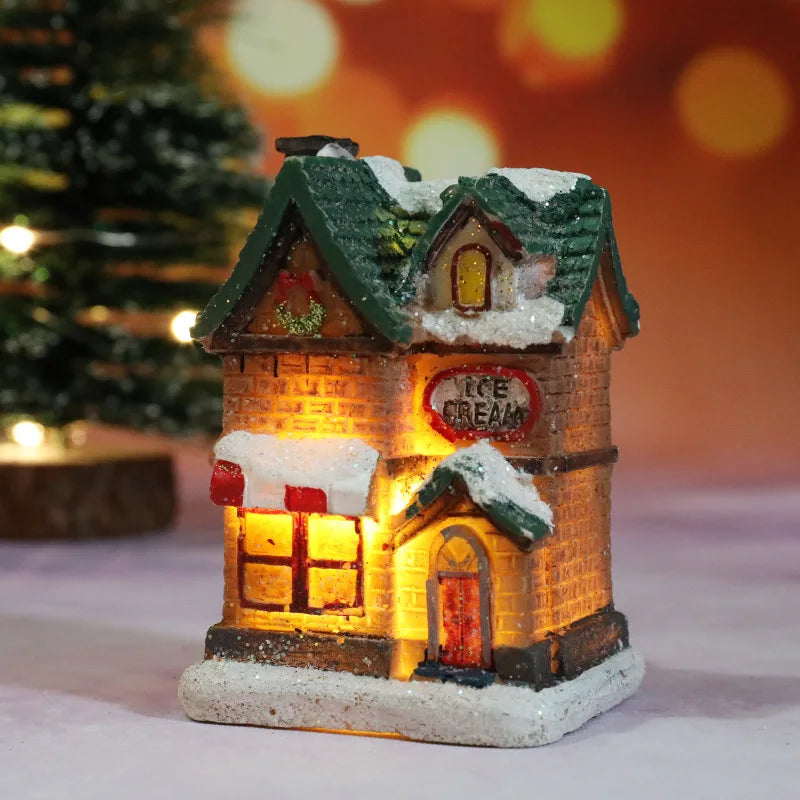 Christmas LED Village House – Glowing Resin Cottage