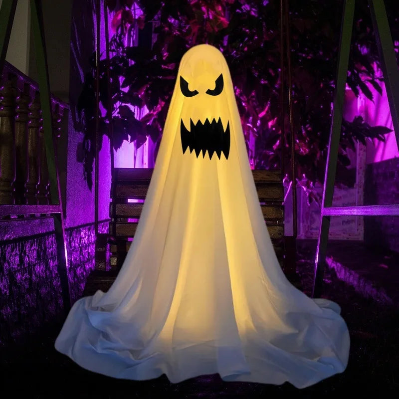 Halloween Standing Ghost Decoration with Witch Hat — Spooky Lawn & Indoor Decor