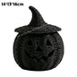 Hand-Woven Wicker Pumpkin Lantern with Witch Hat — Halloween Candle Holder & Fall Decor