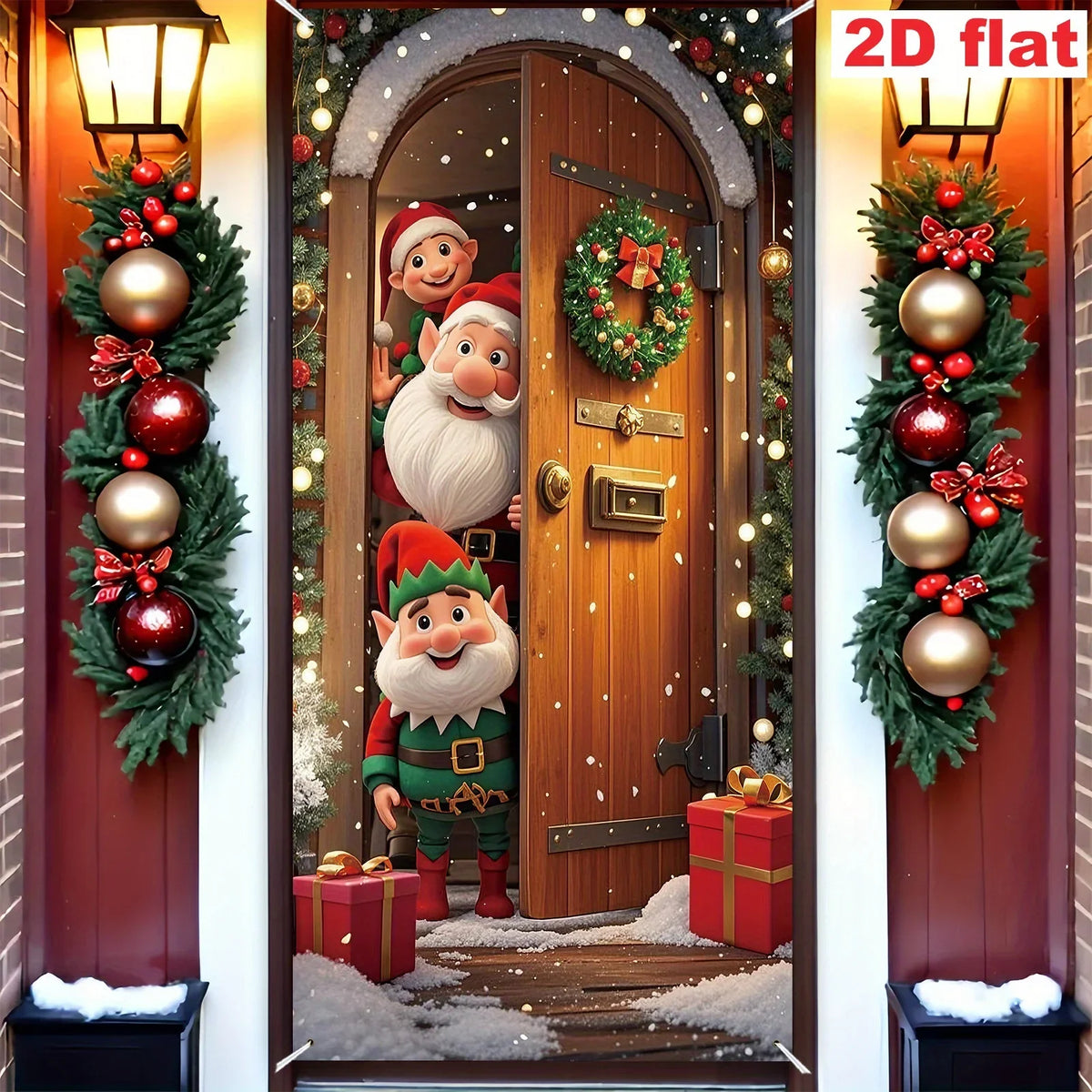 Christmas Holiday Door Flag – Festive Porch & Garden Decoration Banner