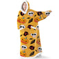 Suer Long Flannel Sherpa Wearable Blanket Winter Warm Blanket with Sleeves Hoodie Sweatshirts Oversized  TV Blanket Pullover