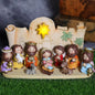 Christmas Nativity Figurine Set – Cartoon Manger Scene Characters for Holiday Décor & Gifting