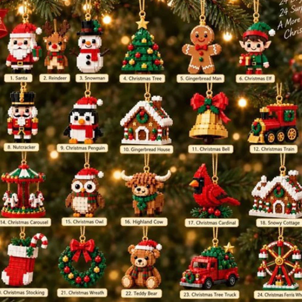 Christmas Advent Calender Brick Ornament