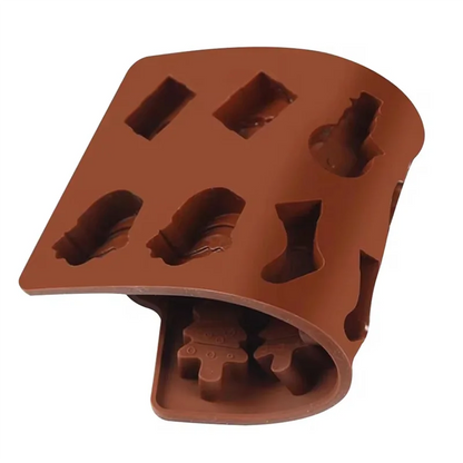 Christmas Silicone Baking Mold Set — Holiday Fondant & Chocolate Cake Decorating