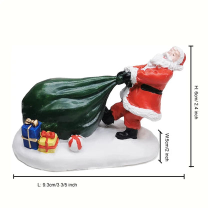 Christmas Village Figurines – Hand-Painted Resin Kids & Santa Scene Accessories