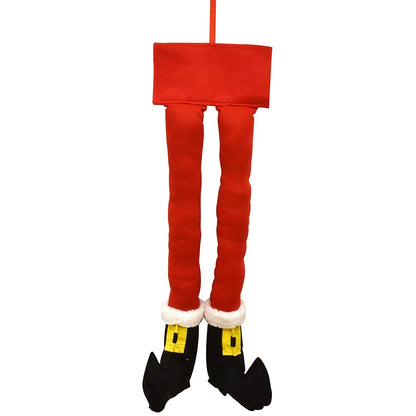 Christmas Elf & Santa Legs Plush Ornament – Stuffed Felt Feet for Tree, Wreath & Holiday Décor