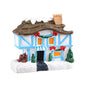 Christmas Resin Miniature House Ornament – Xmas Village Tabletop Figurine Décor
