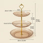 2/3 Tier Serving Tray Cake Stand Reusable Plastic Plates Serving Dishes Dessert Plate Fruit Bowl Snack Dish PET Food Tray Handle
