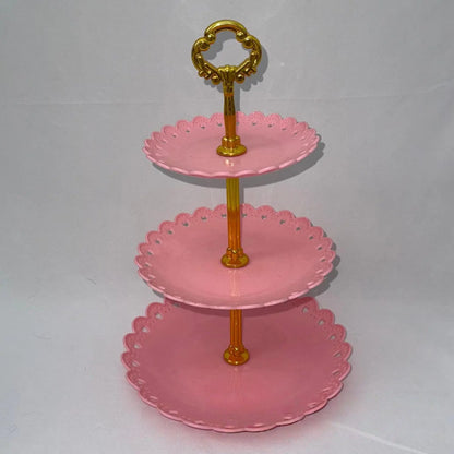 3 Tier Cake Tray Afternoon Tea Wedding Plates Party Tableware European Simply Style Creative Petal Fruit Tray Display Shelf