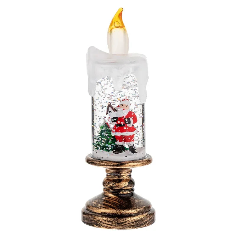 Christmas Crystal Ball Music Box Lantern — Snowflake Holiday Candlestick Decor