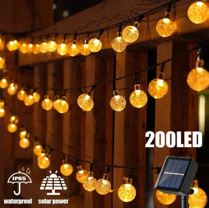 Solar LED String Fairy Lights — IP65 Waterproof Outdoor Garden Lights
