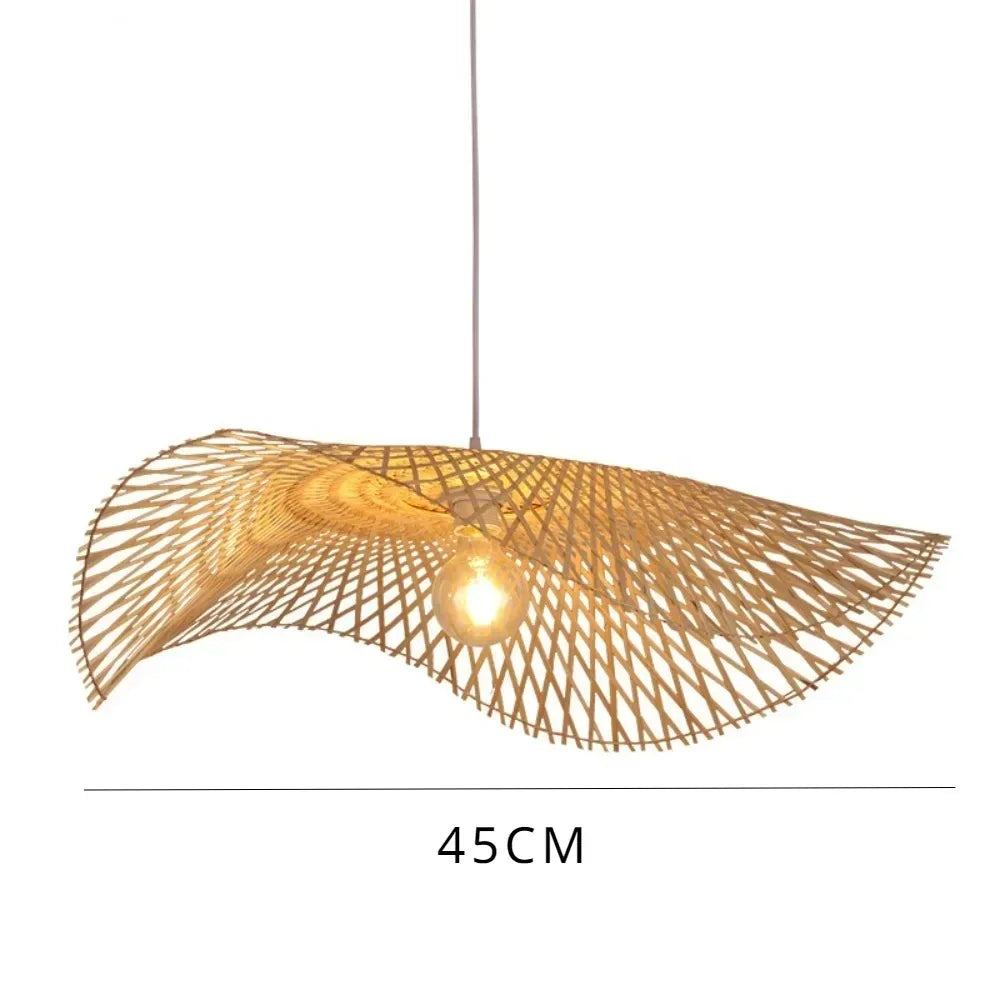Handmade Bamboo Rattan Pendant Chandelier — Boho Vintage Ceiling Lamp
