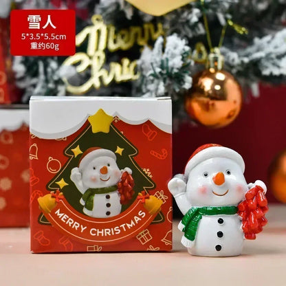 Christmas Resin Animal Figurine Ornament — Cute Holiday Desktop Decor