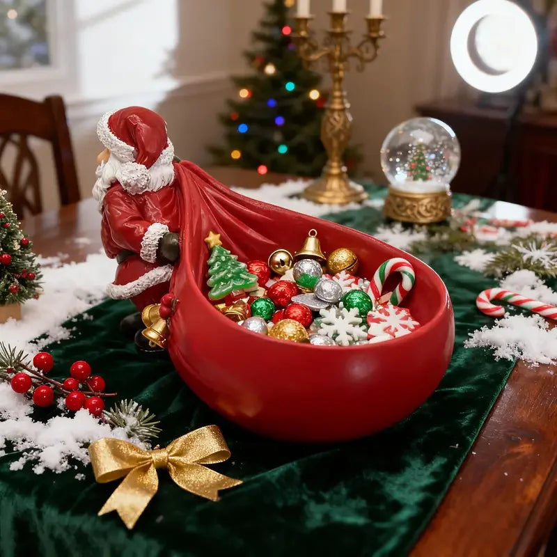 Christmas Santa Claus Storage Figurine — Decorative Holiday Resin Ornament