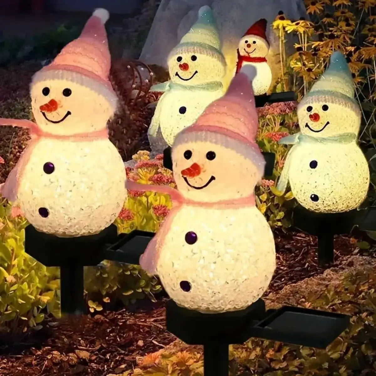 Solar Christmas Snowman Garden Light — Outdoor Lawn & Pathway Decor