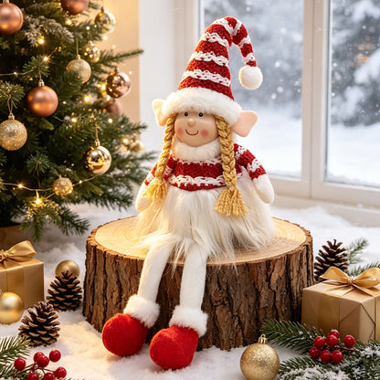 Christmas Elf Girl Plush Toy — Soft Stuffed Holiday Doll