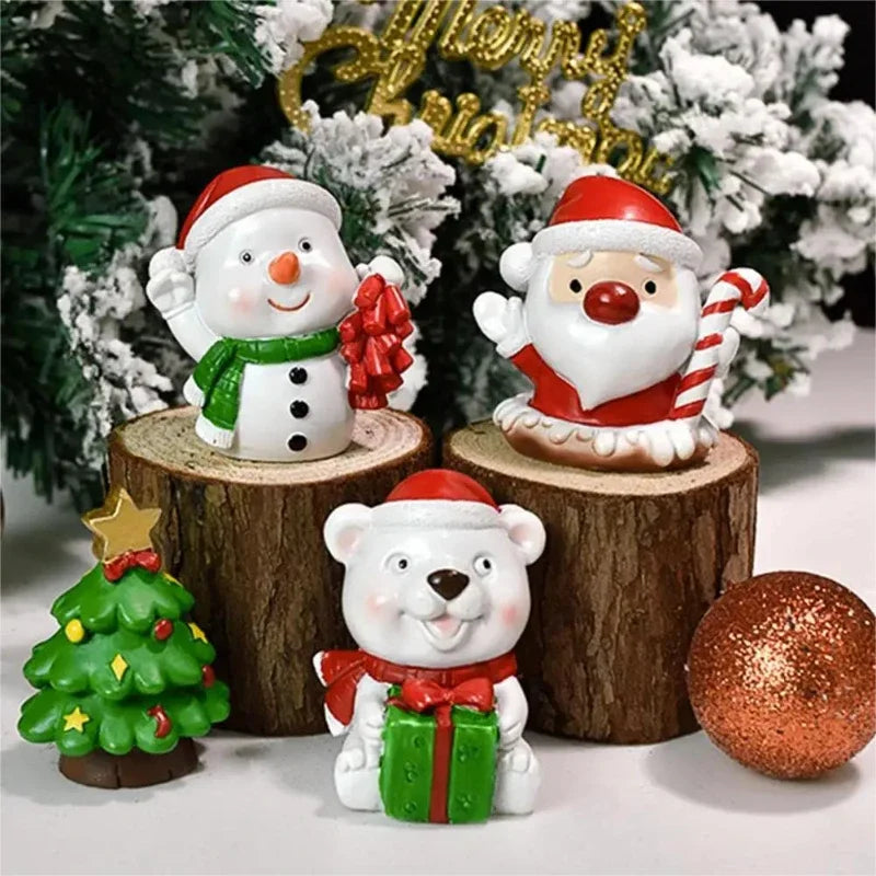 Christmas Resin Animal Figurine Ornament — Cute Holiday Desktop Decor