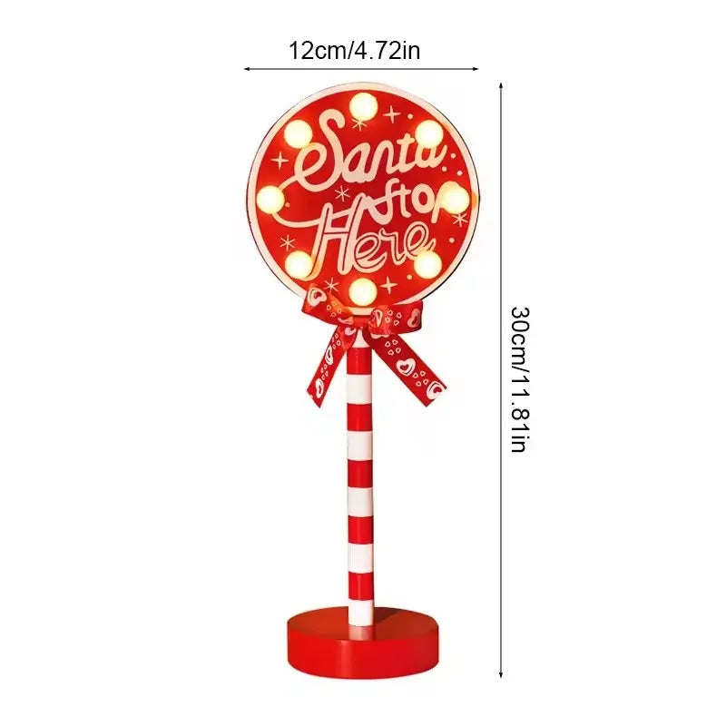 Santa Stop Here LED Tree Topper & Window Desk Lamp – Festive Holiday Light