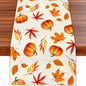 Fall Table Runner Printed Thanksgiving Maple Leaf Linen Runners, Seasonal Autumn Holiday Table Decor for Kitchen, Dining, Party