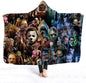Hooded Blanket Horror Mysterious Character Hooded Blanket for Adult Gothic Sherpa Fleece Wearable Throw Blanket Microfiber