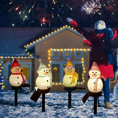 Solar Christmas Snowman Garden Light — Outdoor Lawn & Pathway Decor