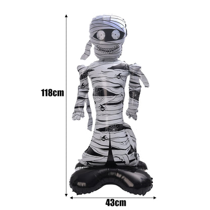 Giant Halloween Foil Standing Balloon — Ghost, Pumpkin, Skull & Haunted Castle Party Decor