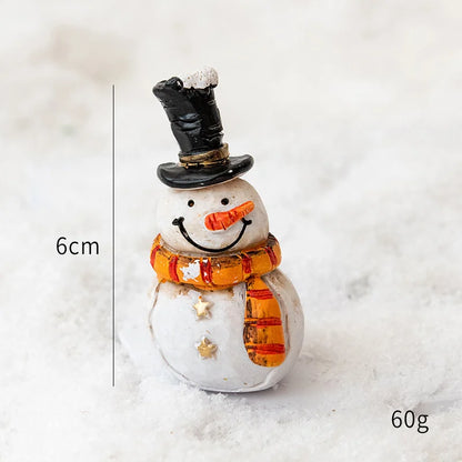 Christmas Resin Santa & Snowman Desktop Figurine – Holiday Décor & Photography Prop