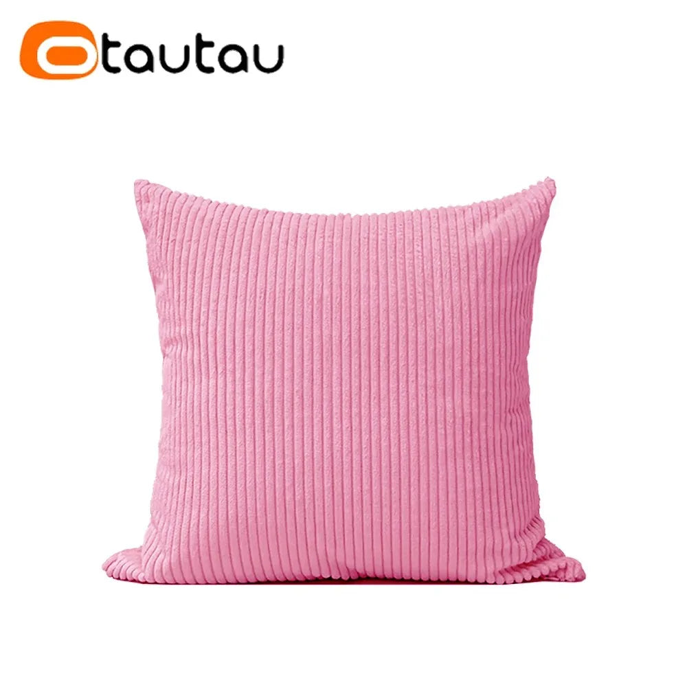 Cotton Corduroy Cushion Cover — Textured Throw Pillowcase, Insert Not Included