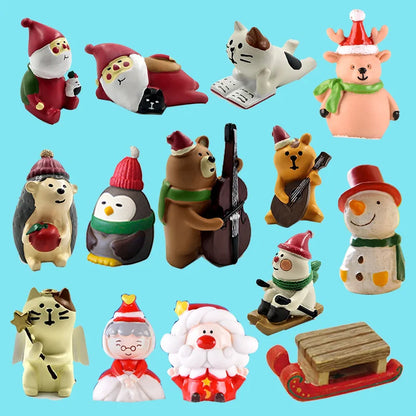 Christmas Miniature Figurines – Whimsical Resin Holiday Characters