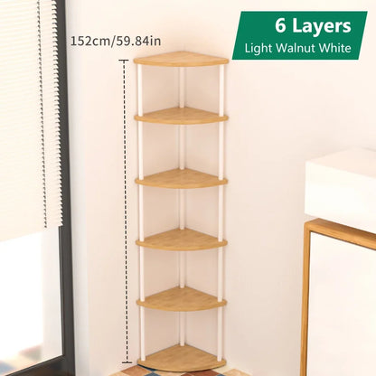 Corner Wall Storage Rack — Shelves for Living Room, Kitchen & Bedroom