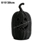 Hand-Woven Wicker Pumpkin Lantern with Witch Hat — Halloween Candle Holder & Fall Decor