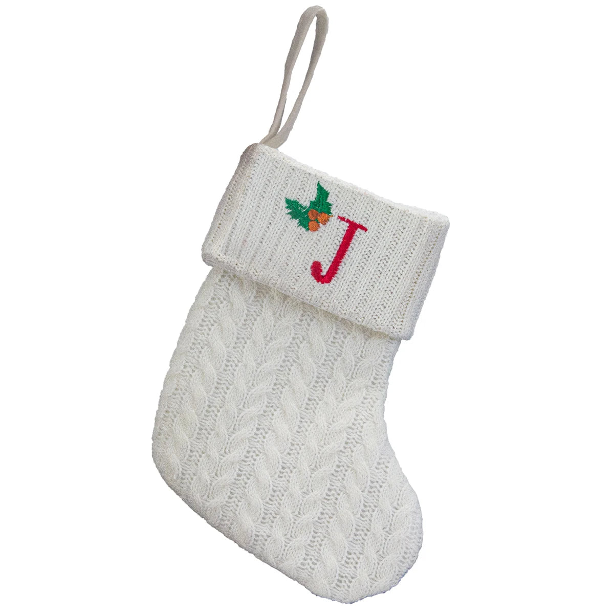 Personalized Letter Christmas Stocking — Alphabet Initial Holiday Gift Bag & Tree Decor