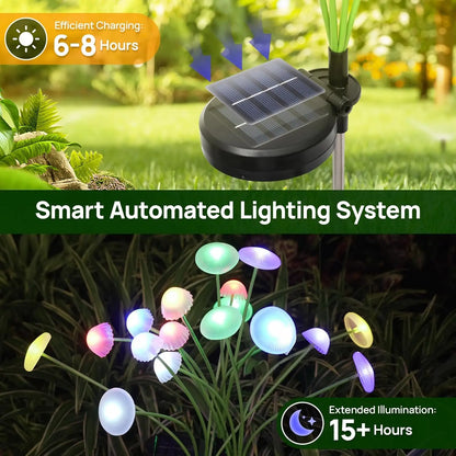 Solar Mushroom & Jellyfish Garden Lights — Dual Mode Outdoor Decor