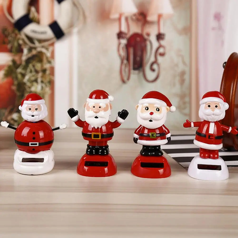 Solar Dancing Christmas Car Ornaments – Santa, Snowman, Reindeer & Tree Bobblehead Figures