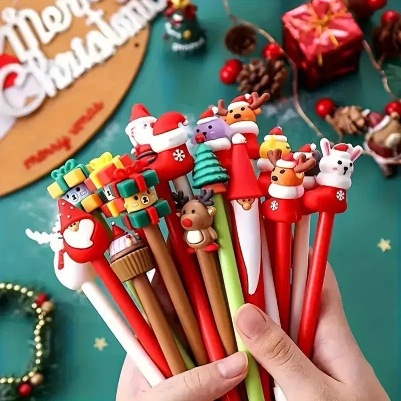 Christmas-Themed Ballpoint Pen Set — Festive Holiday Stationery & Stocking Stuffer