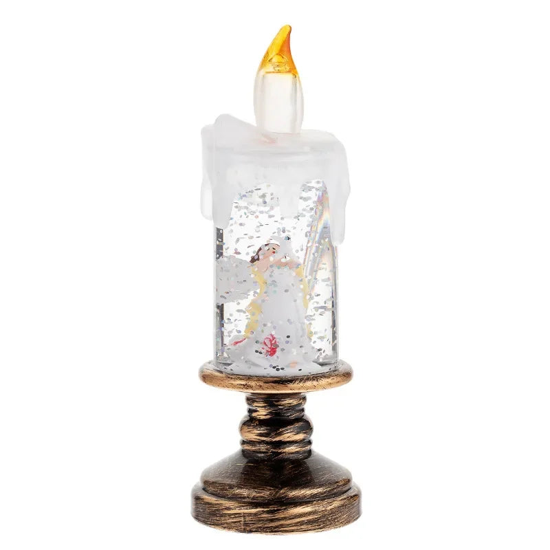 Christmas Crystal Ball Music Box Lantern — Snowflake Holiday Candlestick Decor
