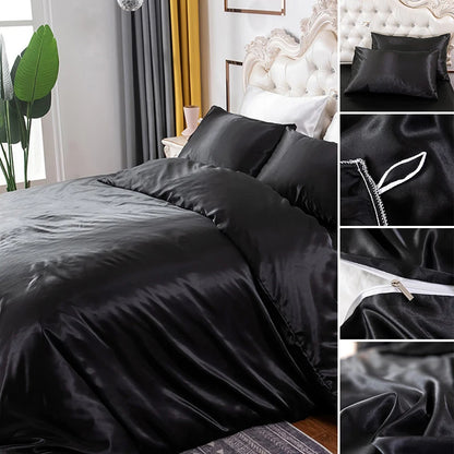 Silky Soft Duvet Cover Set with Zipper & Corner Ties