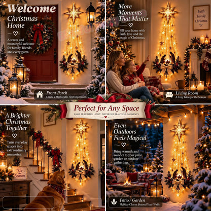 Christmas LED Glowing Wall Hanging Ornament – Lighted Holiday Scene Décor