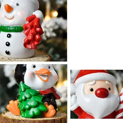 Christmas Resin Animal Figurine Ornament — Cute Holiday Desktop Decor