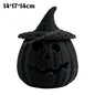 Hand-Woven Wicker Pumpkin Lantern with Witch Hat — Halloween Candle Holder & Fall Decor