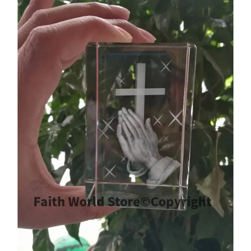 3D Crystal Cross Statue — Meaningful Religious Christmas & Home Gift