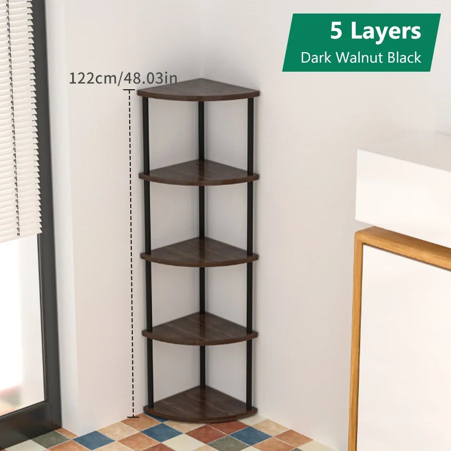 Corner Wall Storage Rack — Shelves for Living Room, Kitchen & Bedroom