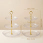 2/3 Tier Serving Tray Cake Stand Reusable Plastic Plates Serving Dishes Dessert Plate Fruit Bowl Snack Dish PET Food Tray Handle
