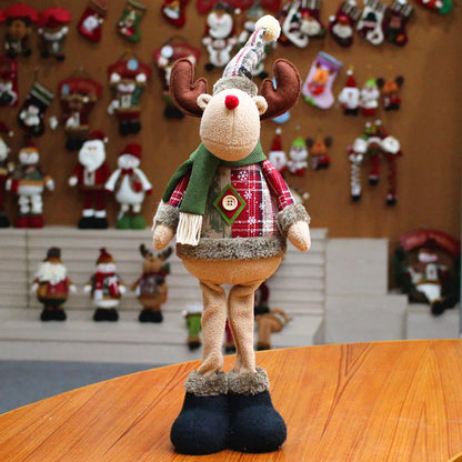 Christmas Flannel Snowman & Elk Doll — Soft Holiday Decor & Gift