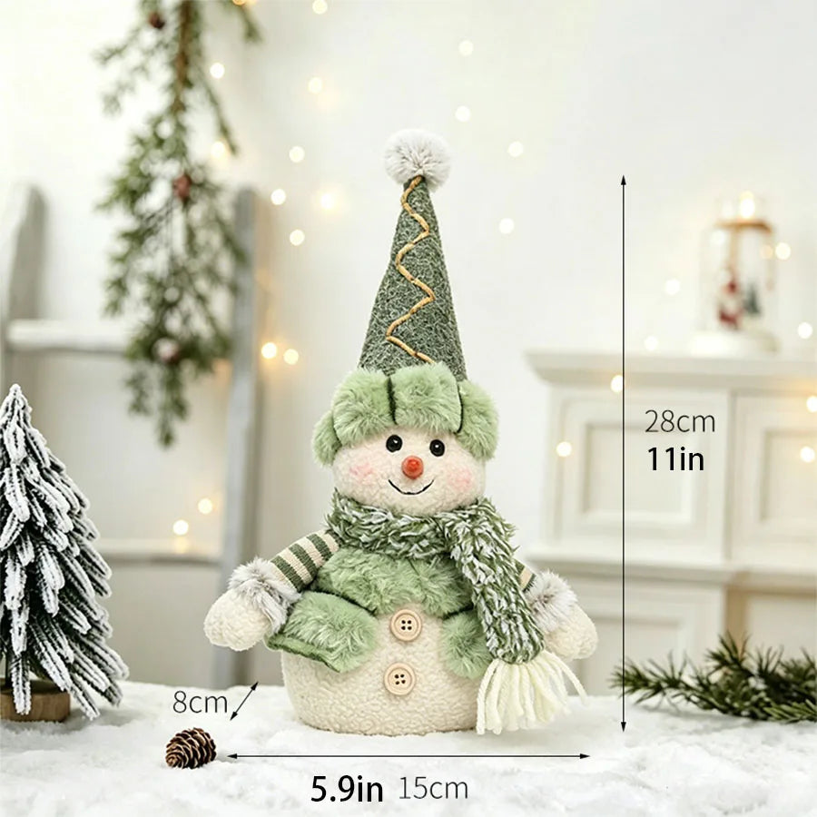 Christmas Snowman & Reindeer Scene Figurines — Holiday Shelf & Tabletop Decor